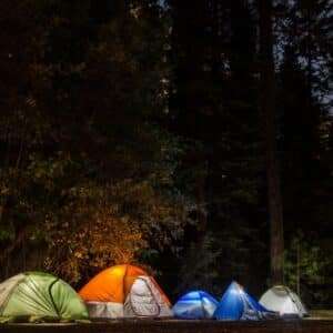 camping at night in Cyprus